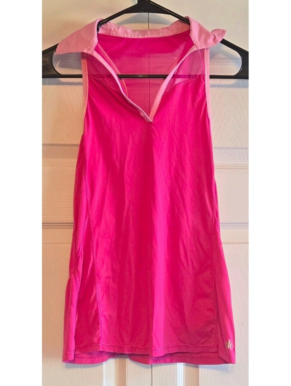 Alo Cool Fit Nylon Tank Mesh Sz S Workout Hot Pink